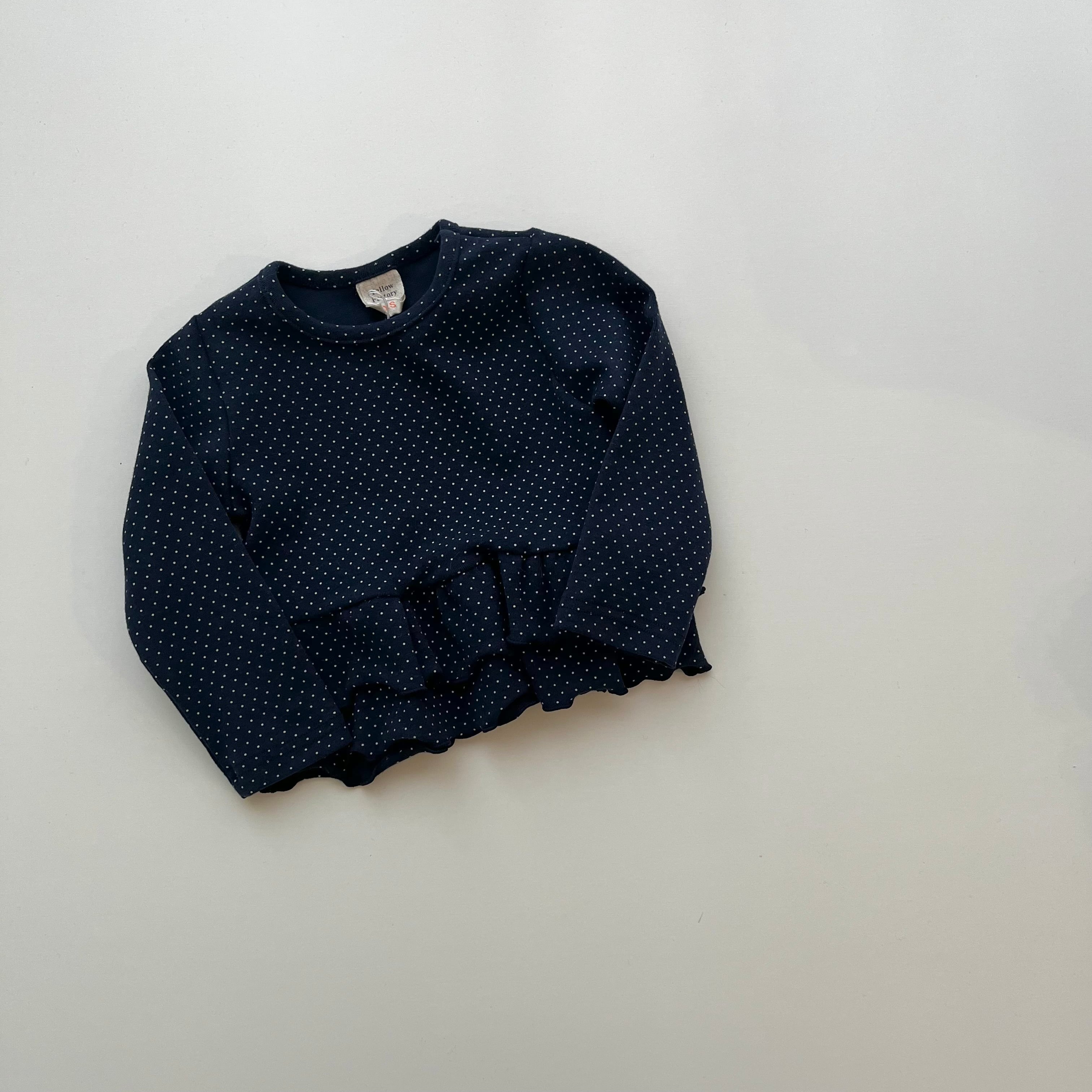 《即納》キッズ ドットふりるトップス