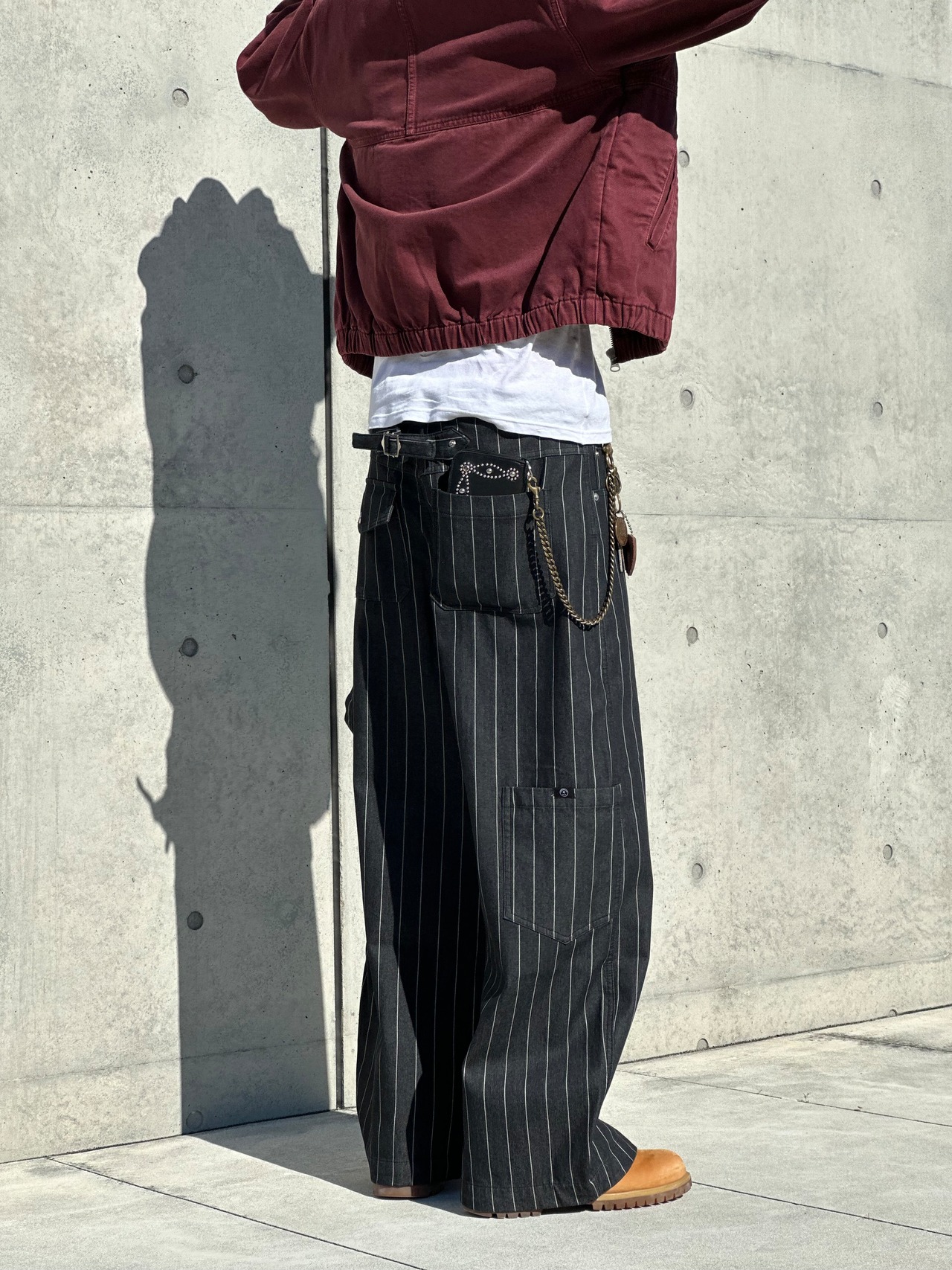 Classic Cinch Stripe Wide Pants