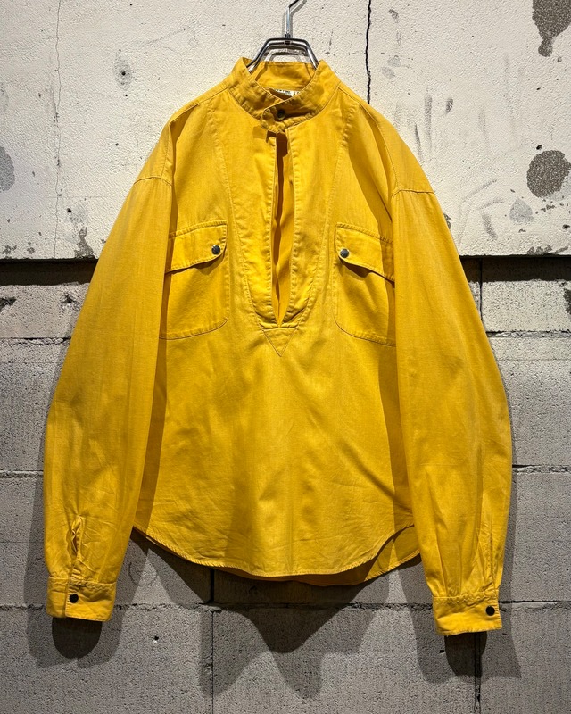 【Caka otto】  90's Euro Vintage Vivid Yellow Pullover Cotton Shirt