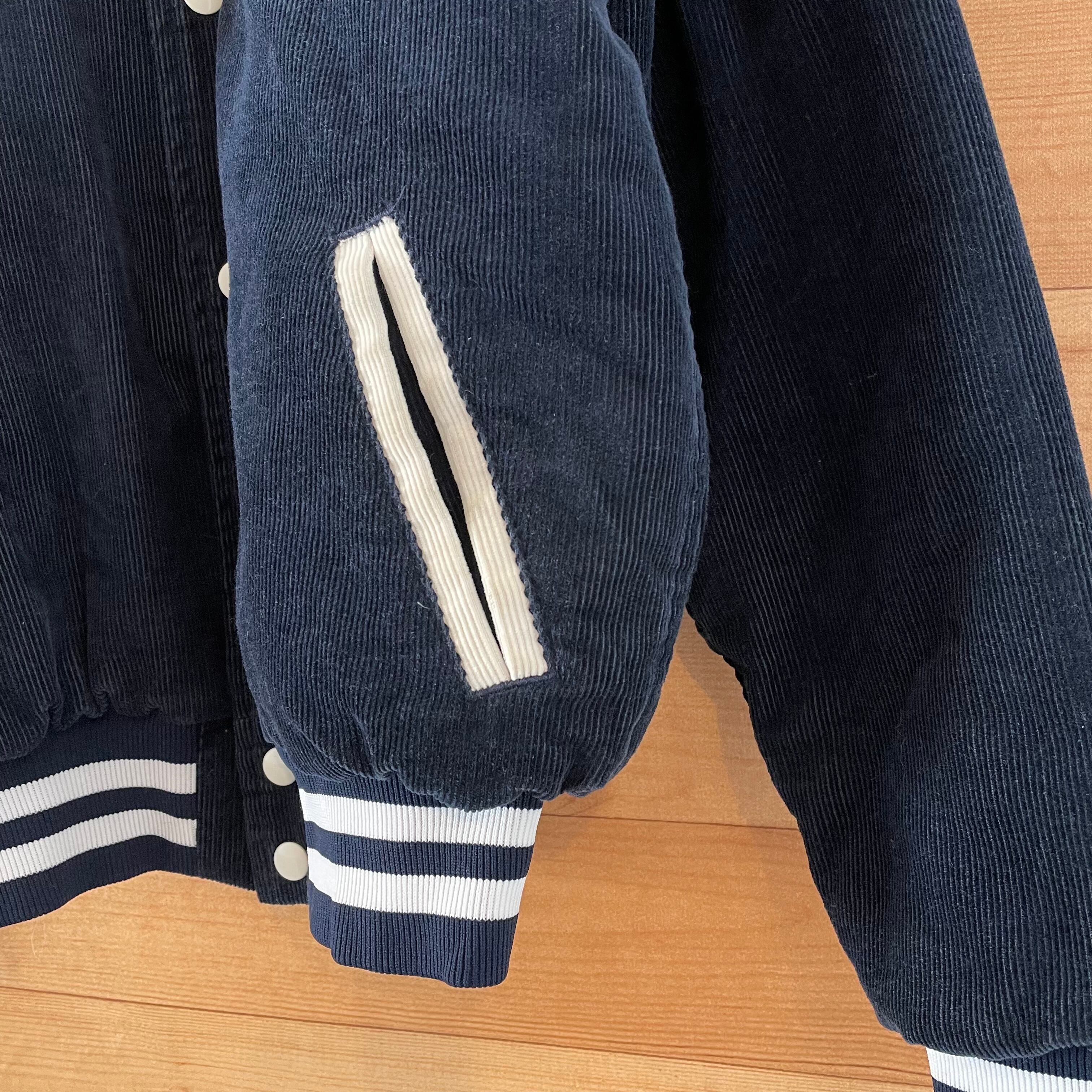 ヴィンテージ　コーデュロイ　スタジャン　ネイビー　90s 80s 70s ブランド古着】コーデュロイスタジャン アワードジャケット