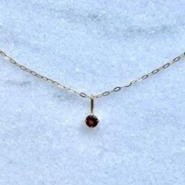 【超美石】ガーネット　K18　プチペンダントトップ