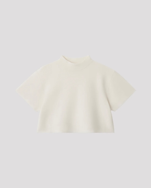 【CFCL】GARTER MOCKNECK SHORT SLEEVE CROPPED TEE SHIRT