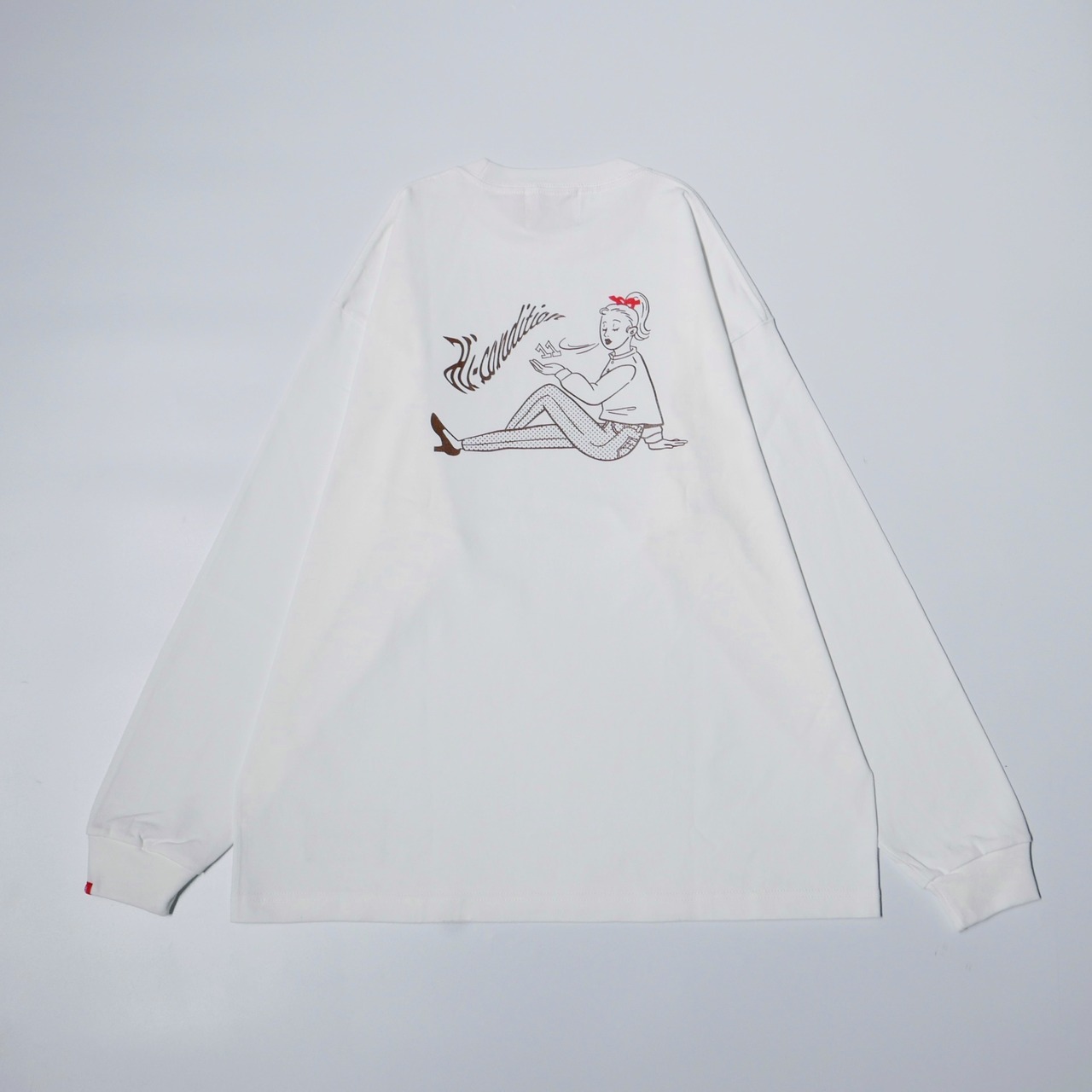 （ WHITE ）GOOD BYE & HELLO BIG SILHOUETTE LONG SLEEVE TEE