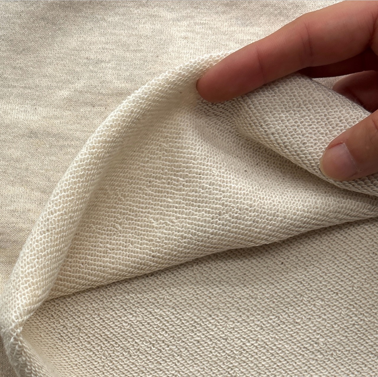 ★AM068◆3.1m◆ラスト1点!綿100%丸仕上げ裏毛ニット生地◆ネイビー