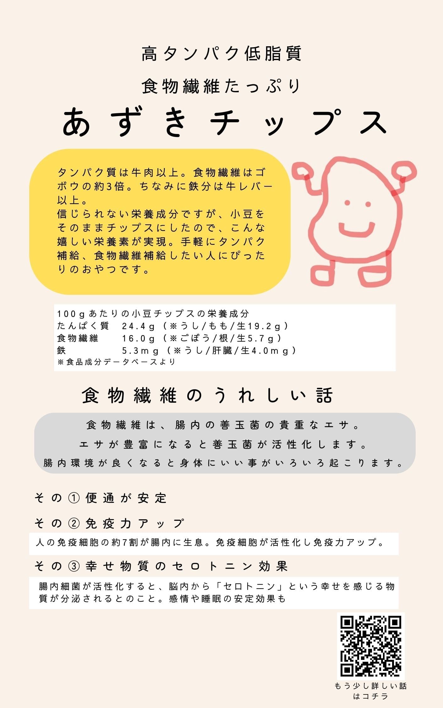 新商品】あずきチップス【手軽にたんぱく質・食物繊維をとりたい方に