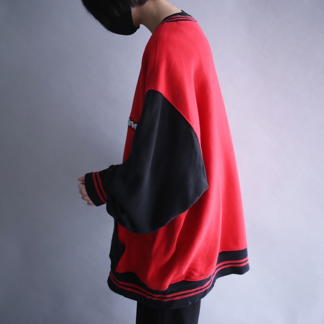 "Champion" XXL super big silhouette bi-color and logo wappen sweat