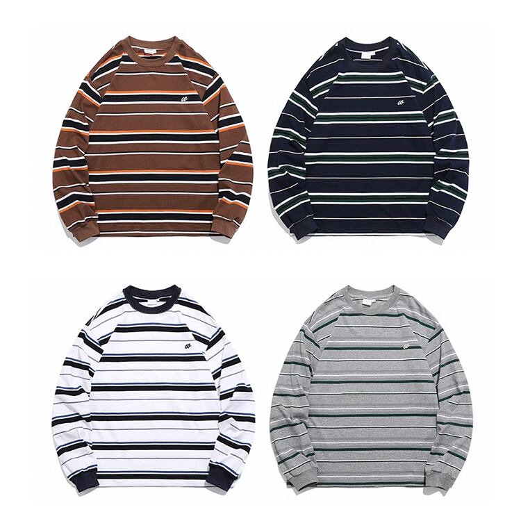 ★RETRO STRIPED BOTTLING SHIRT TOP　　　A0710