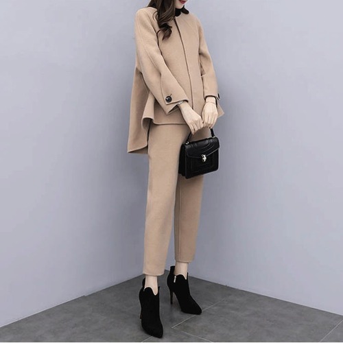 送料無料 セットアップ レディース 上下レディースセットアップ 大きいサイズ 春 秋 冬 セットアップスーツ ベージュ ブラック 入園式 入学式 卒園式 参観日