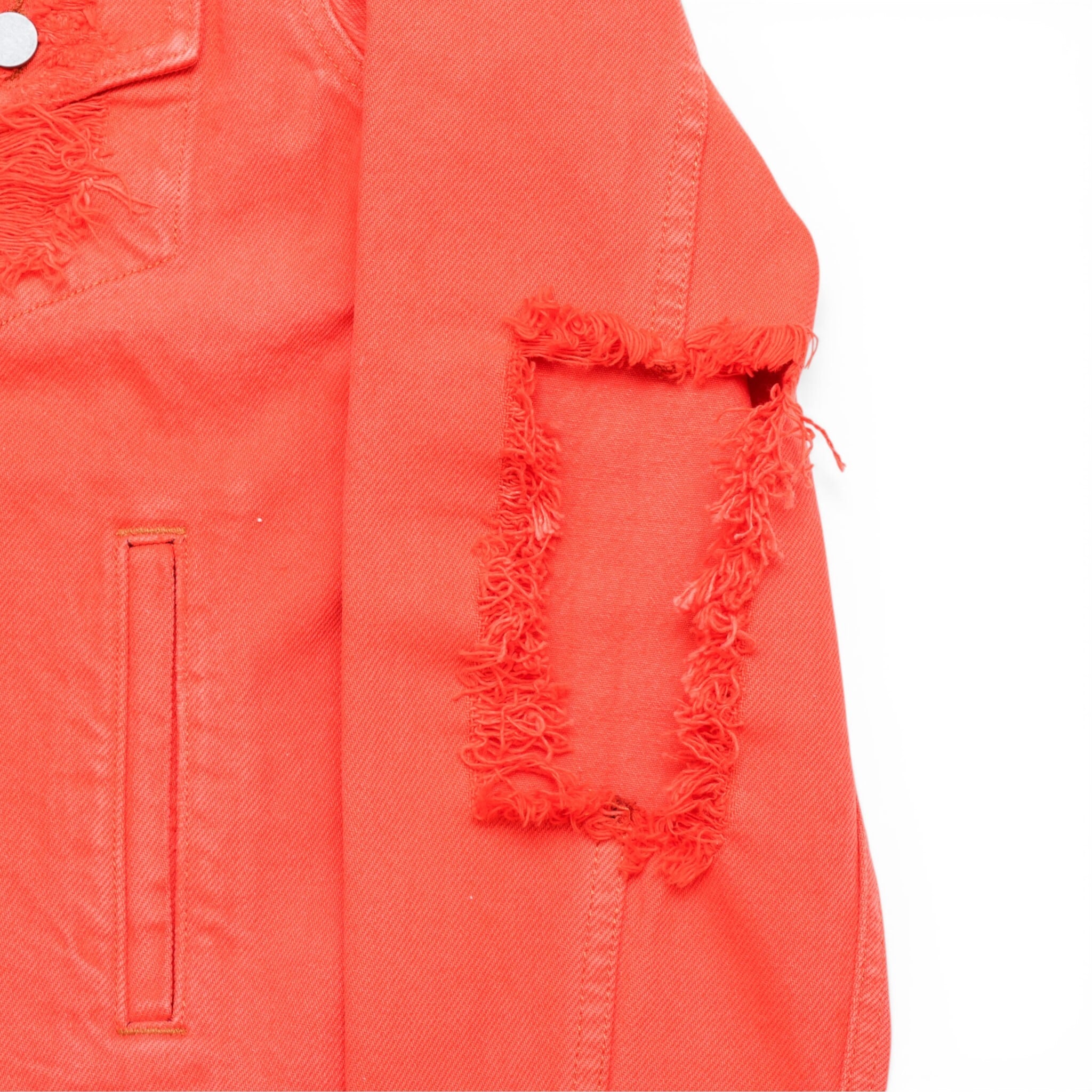 424 Denim Jacket orange Damage デニムジャケット オレンジ サイズS