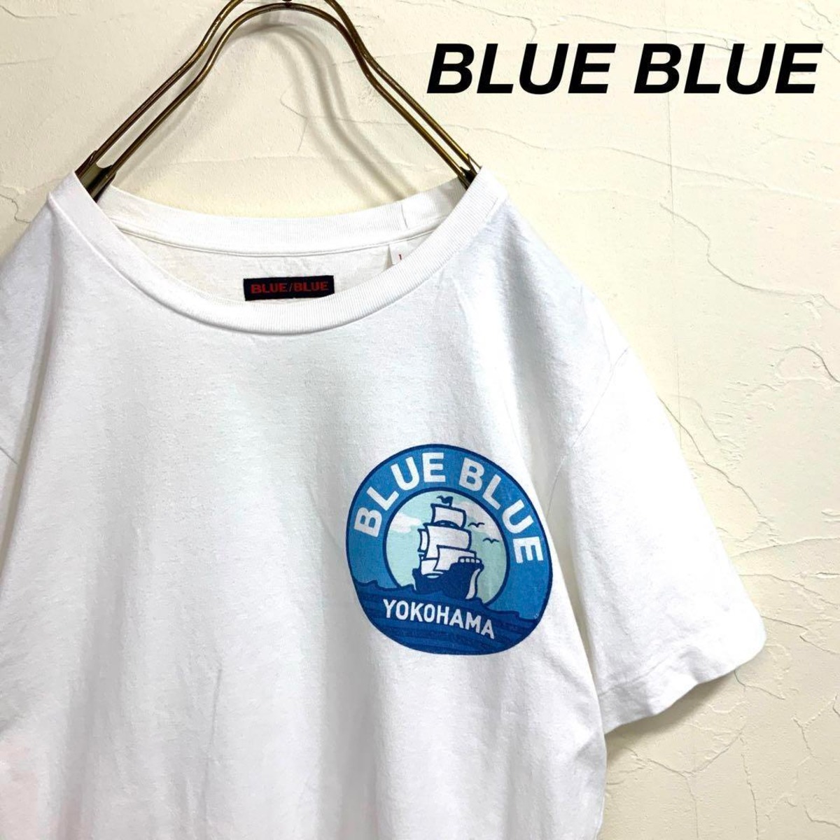 BLUE BLUE ブルーブルー 横浜限定 ワンポイントデザイン tシャツ 