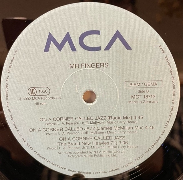 MR.FINGERS "ON A CORNER CALLED JAZZ" 12" EAD RECORD