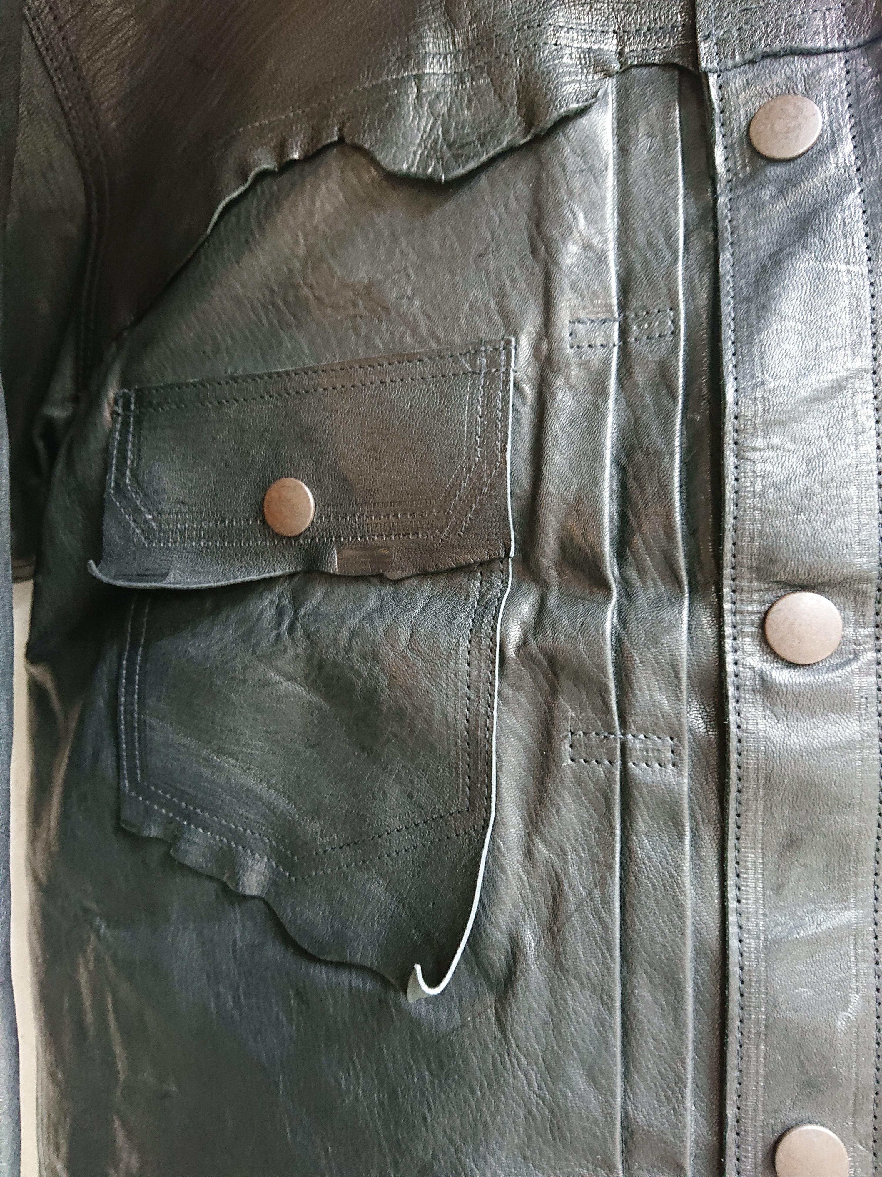 GOODKARMA DEVELOPMENT Reversible Leather Trucker Jacket