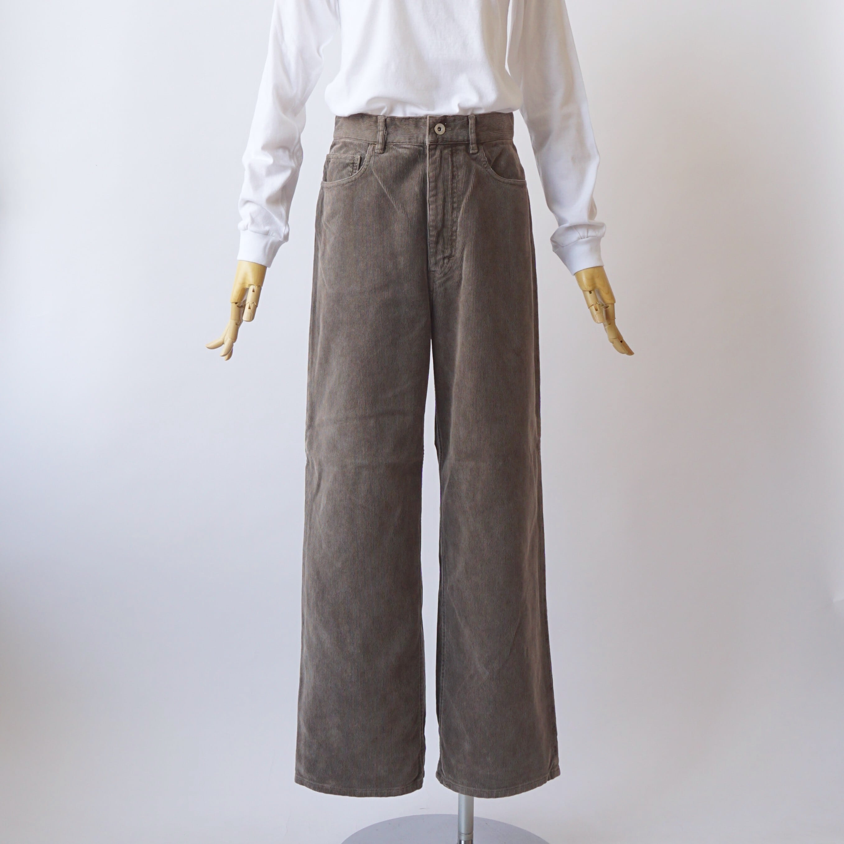 AURALEE/オーラリー・PIGMENT DYED FINX CORDUROY WIDE 5P PANTS | a