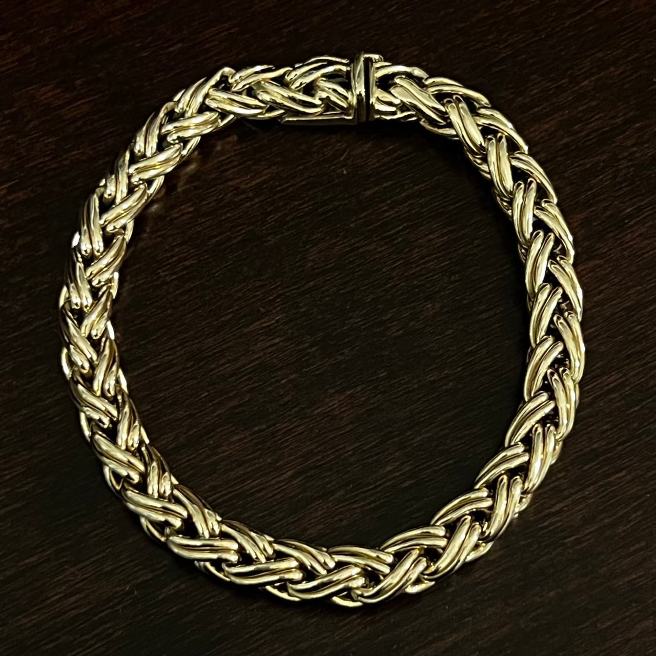 VINTAGE TIFFANY & CO. 14K Gold Braid Wide Bracelet | ヴィンテージ