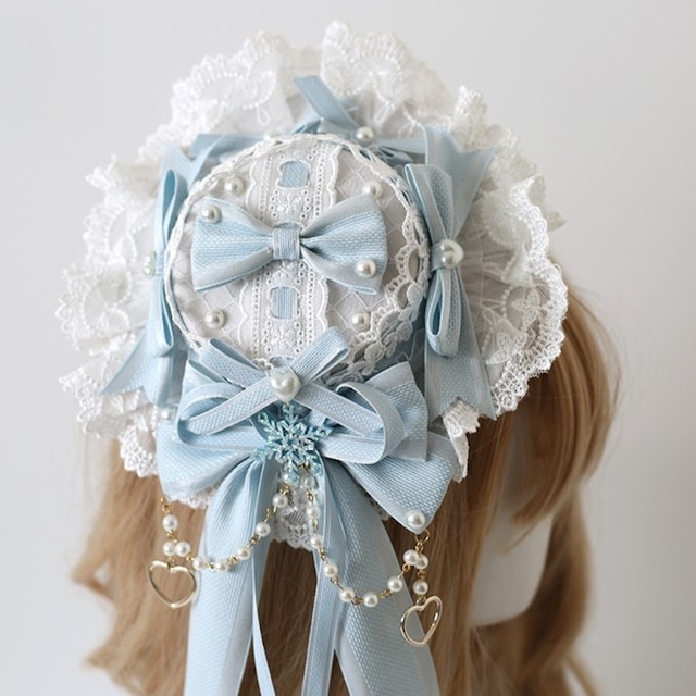 ロリィタ レースリボン ミニ礼帽（小帽子）｜甘ロリ・クラロリ対応 ヘッドドレス