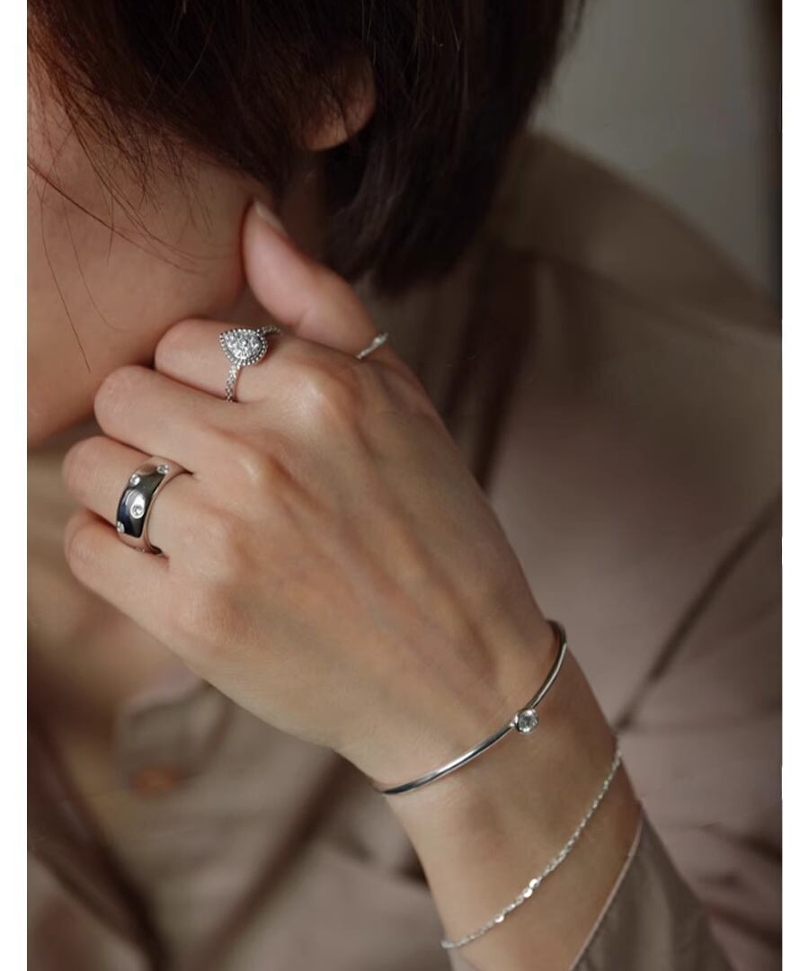 S925◆ジルコンウォータードロップリング【e-70094】