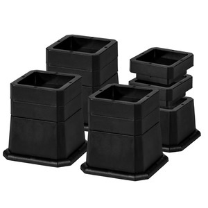 【新着特価】継ぎ脚 高さ調整脚 継足 3Way 5.2cm 7.7cm 10.2cm調整可能 底上げ 延長脚 アジャスター ベッド・テーブル・ソファ・机・こたつ 高さを上げる足 テーブル脚台 多段階 高さ調節脚 暖房器具 角型 ブラック