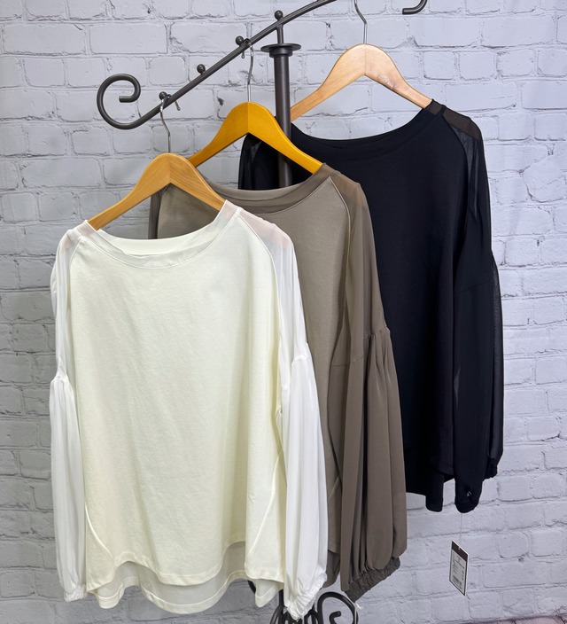 (3/13インスタライブご紹介商品）ayane アヤン　シフォンスリーブプルオーバー　816340