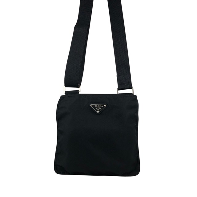 PRADA プラダ ショルダーバッグ ブラック トライアングルロゴ ナイロン vintage ヴィンテージ オールド xpui3m