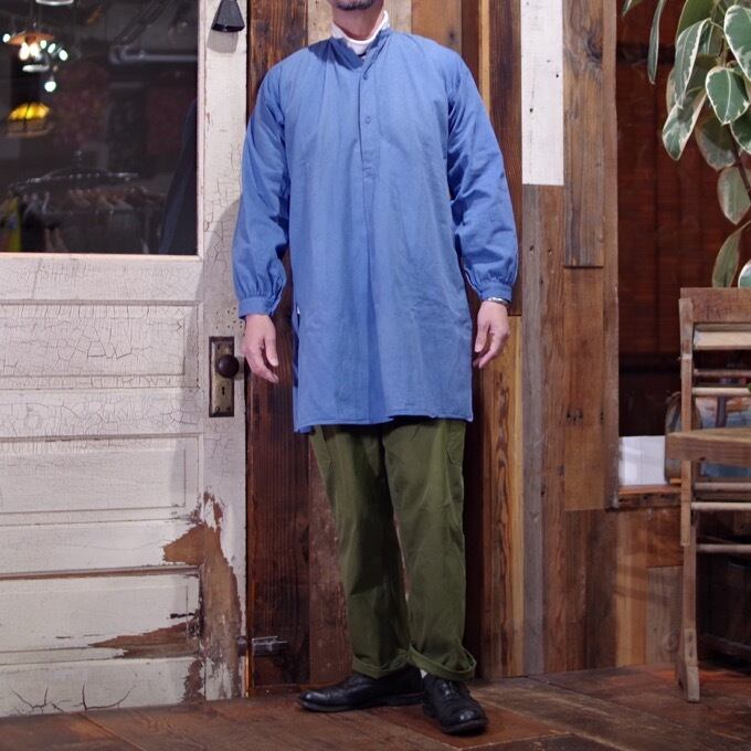 Overdyed ~1930s French Vintage Pullover Grandfather Shirt / ユーロ