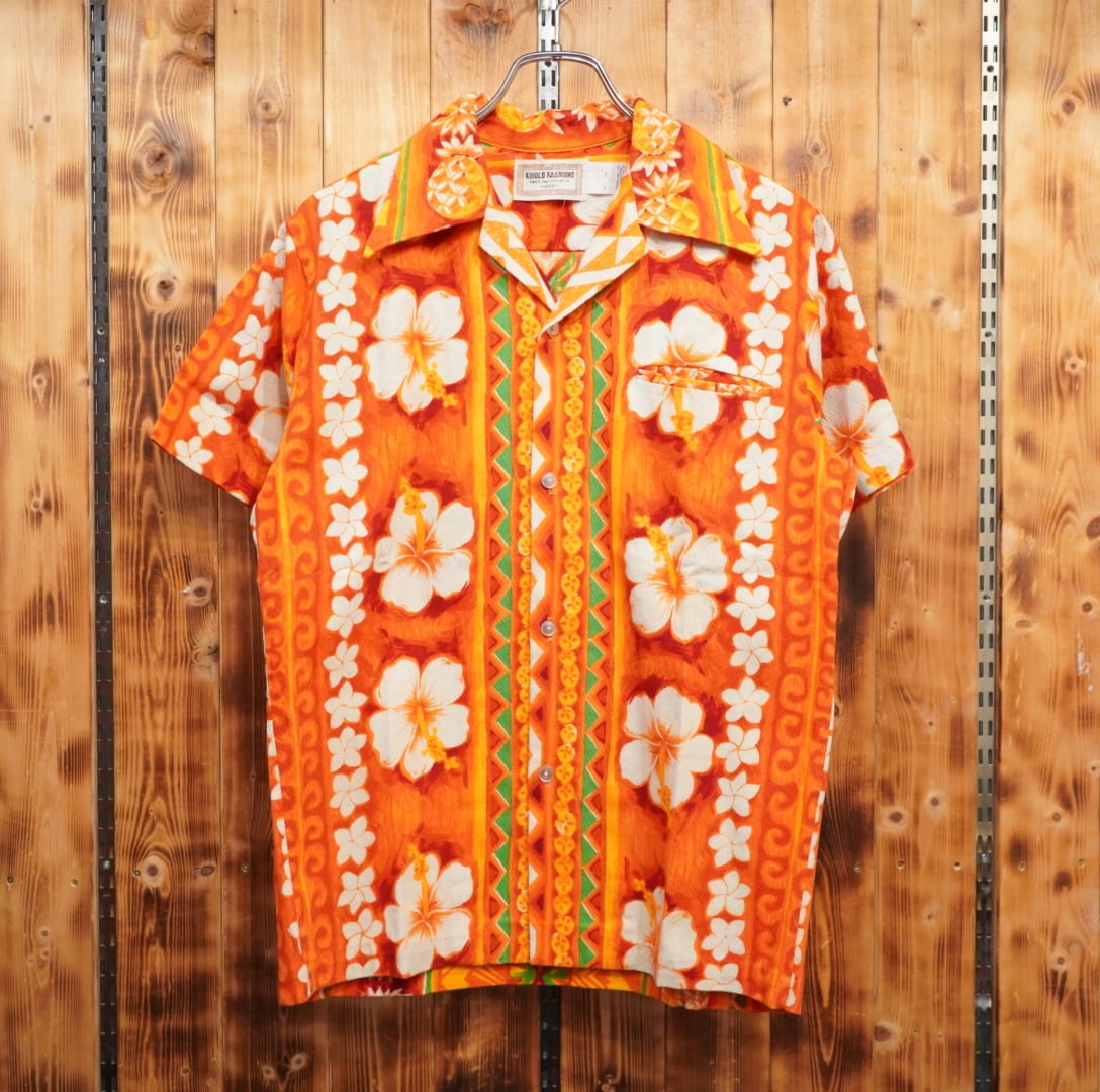 70s kiholo fashions ハワイアンシャツ S/アロハシャツ ハワイ製 