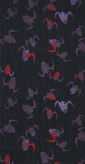 【受注商品】Rumi Rockキモノ「壽蝙蝠（ことぶきこうもり」赤黒 　[A1715]