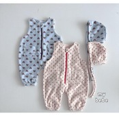 韓国子供服 / 26winter / my bebe / パウダーオーバーオール(ボンネットセット) / ベビー / 冬服 *S~M*