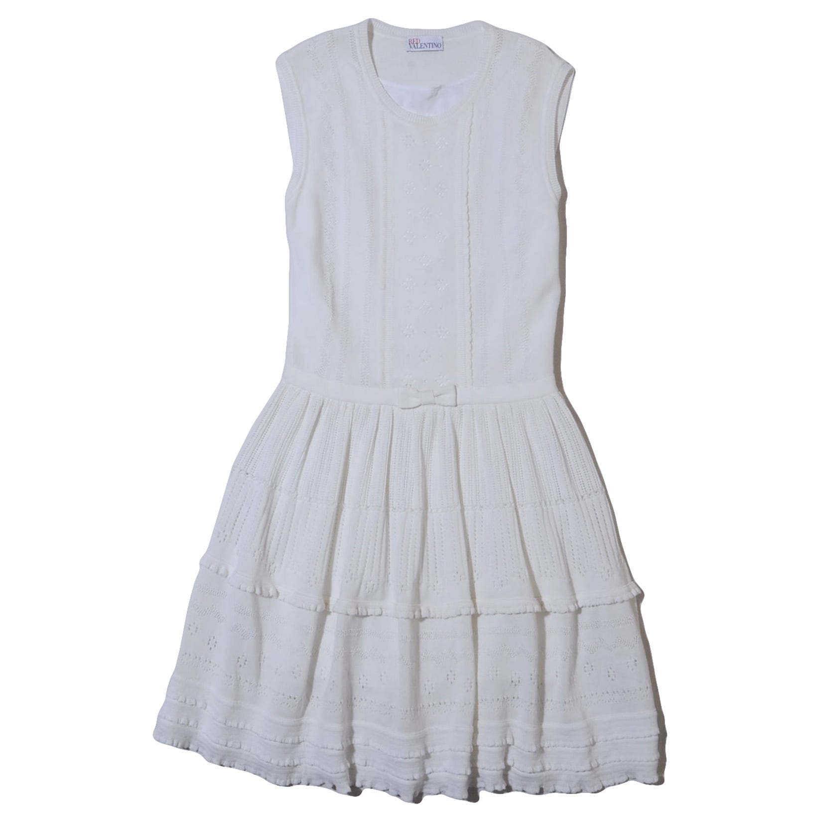 Red valentino  cotton knit  dress   in white