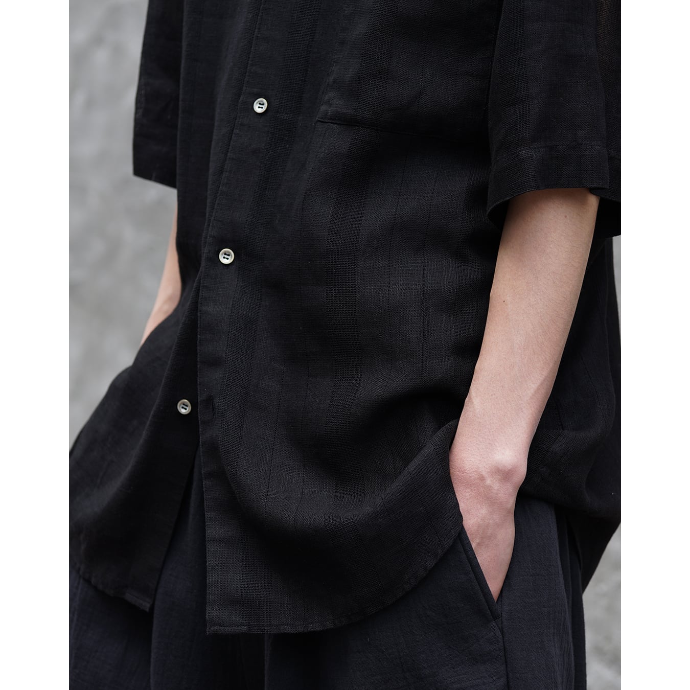 Nomàt] (ノマット) N-LE-B-01 S/S Shirt/Linen Stripes | Clique Tokyo