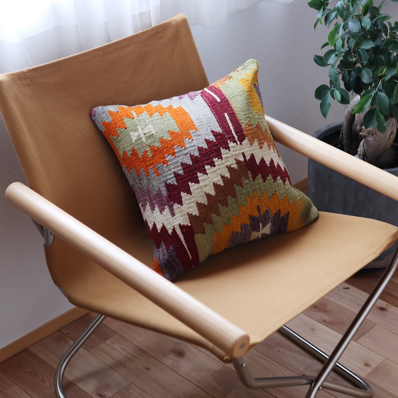 クッションカバー】オールドキリム／一点もの／40cm×40cm／クッション