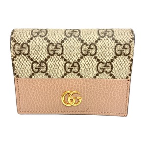 GUCCI グッチ GGマーモント 二つ折り財布 ベージュ ピンク 7691-202207