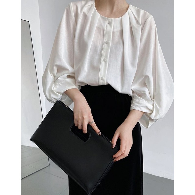 ツイストデザインスリーブブラウス　200953