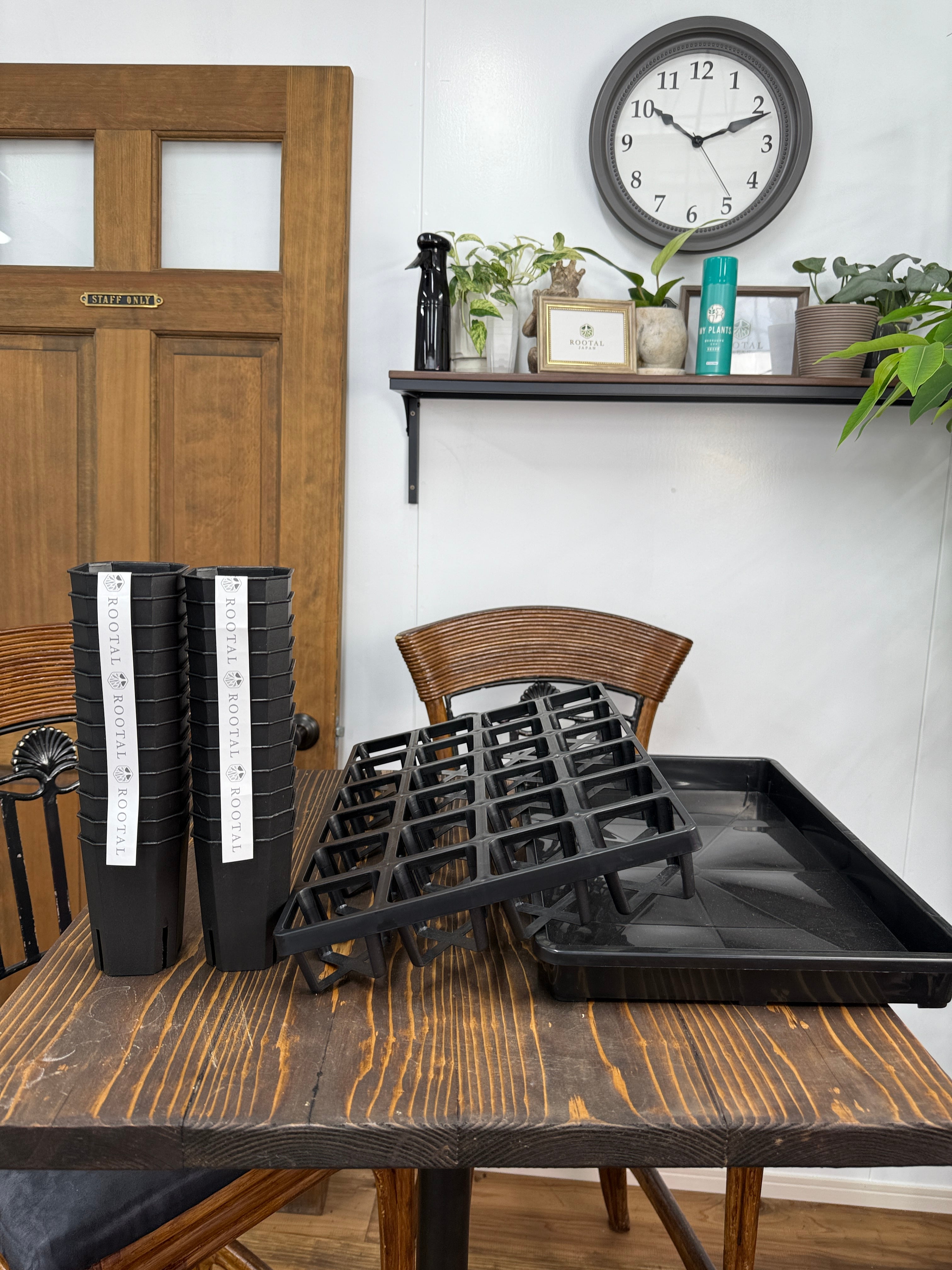 【B1】7㎝ルータル システムセット(口径7cmポット24個・トレー1個・受皿1個)ブラック