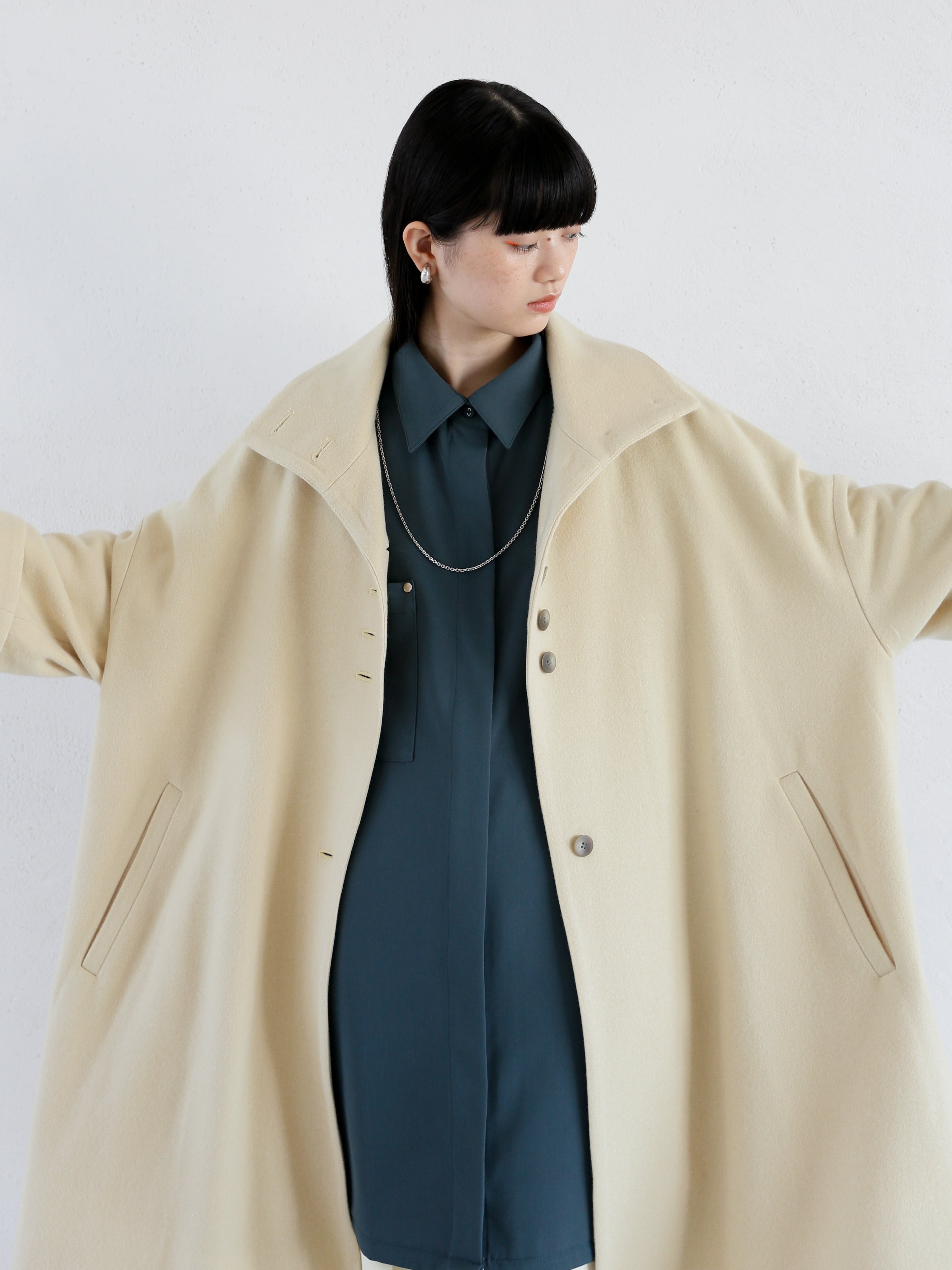 Japan Made】stand collar wool coat（lemon） | Cara by Katrin TOKYO