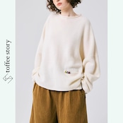 【2color】彩り刺繍とバットスリーブの優しいセーター 《P0265》
