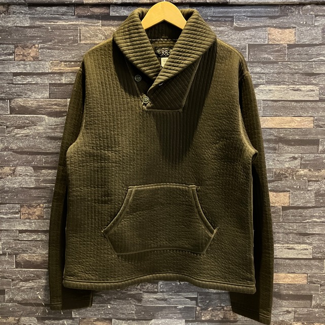 RRL QUILTING SHAWL SWEAT SHIRT OLIVE