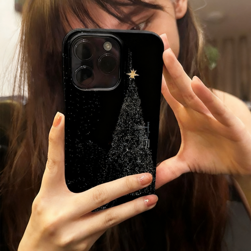 Christmas夜灯りのツリーiPhoneケース