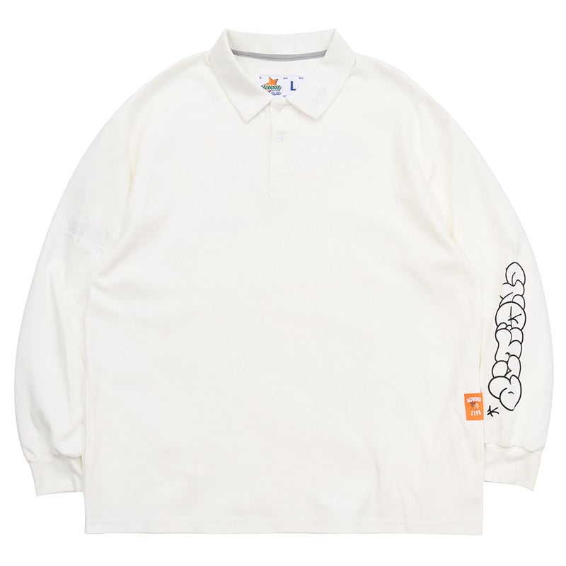 サイドポケットオーバーサイズ長袖ポロシャツ 00057