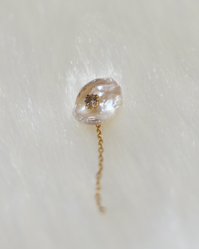（SV）Birthstone pierced 4月-Morganite-