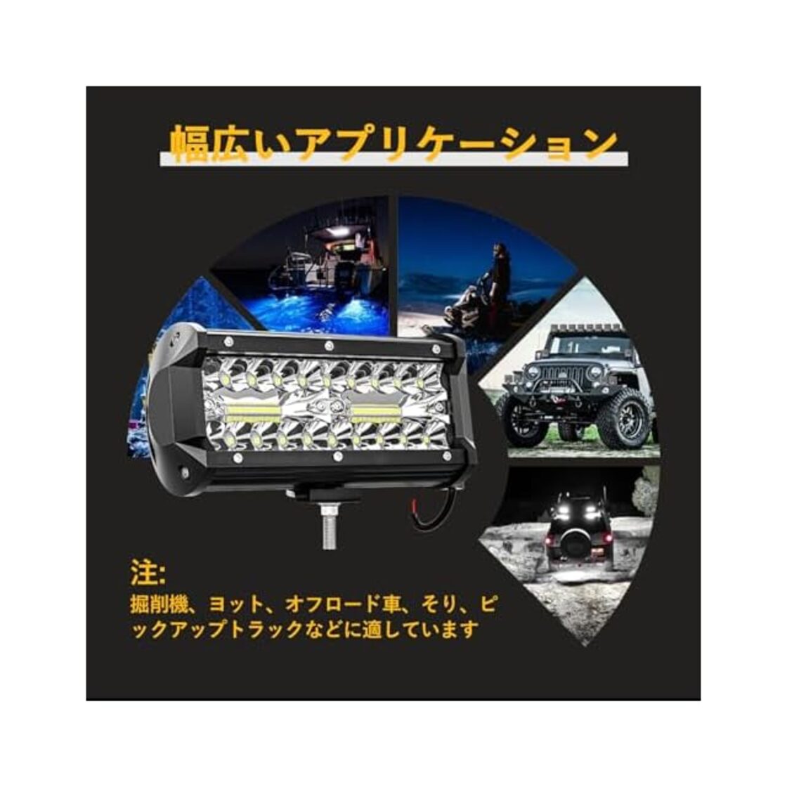 LED作業灯 【2個セット】 LEDワークライト 投光器 120W 6000lm 12V 