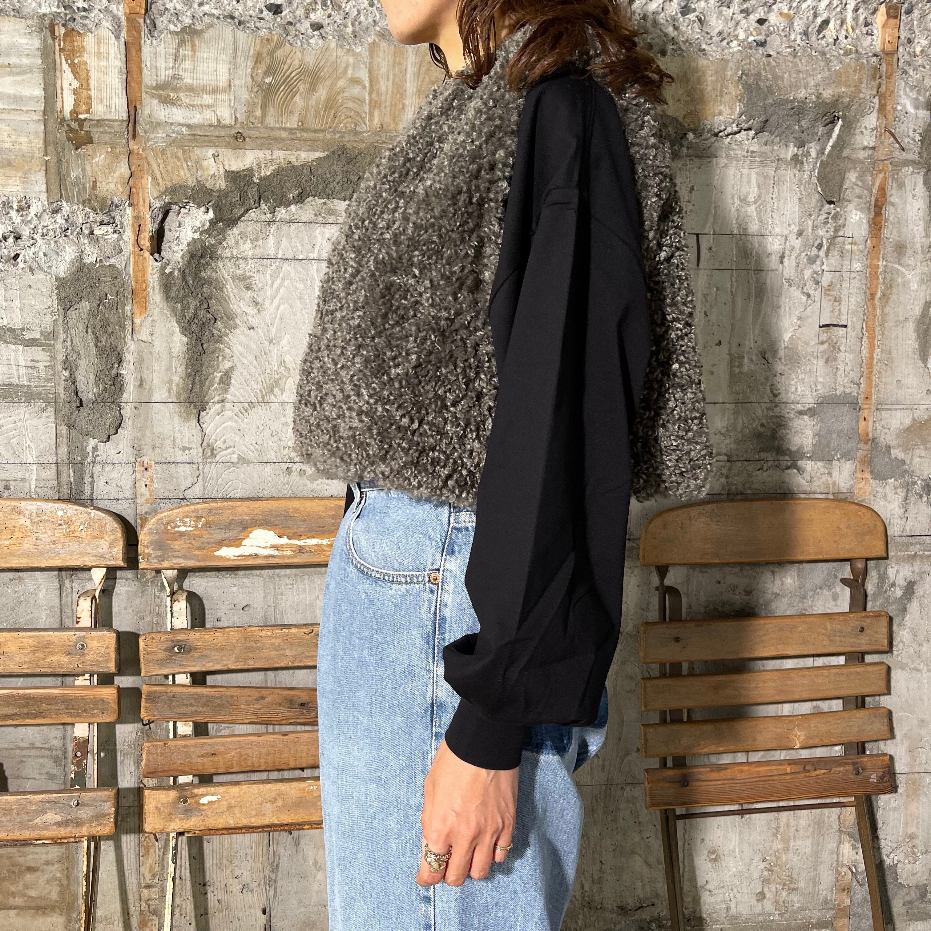 HYKE FAUX SHEARLING CROPPED VEST ハイク ベスト