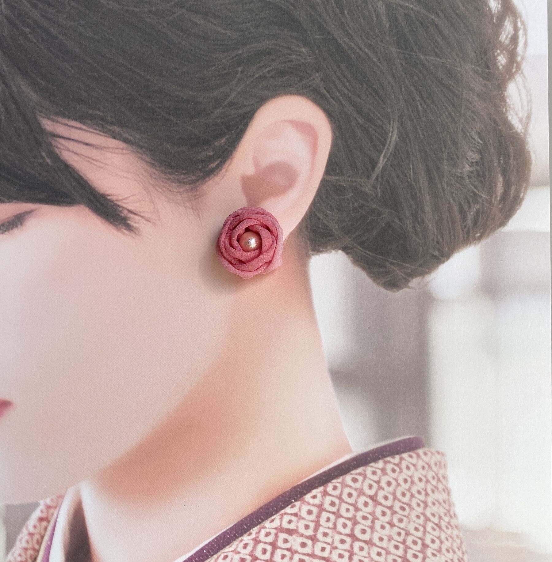 ピンクアメジストつぼみ着せ替えピアス/イヤリング ピンクアメジストつぼみ着せ替えピアス/イヤリング