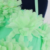 社交ダンス 衣装 タカダンス TAKADANCE ワンピース ドレス 緑 花柄 花 パーティ 発表会 ミント かわいい グリーン系 フラワーデザイン 軽やか フェミニン おしゃれ ダンスドレス 華やか パーティーシーン シンプルエレガント