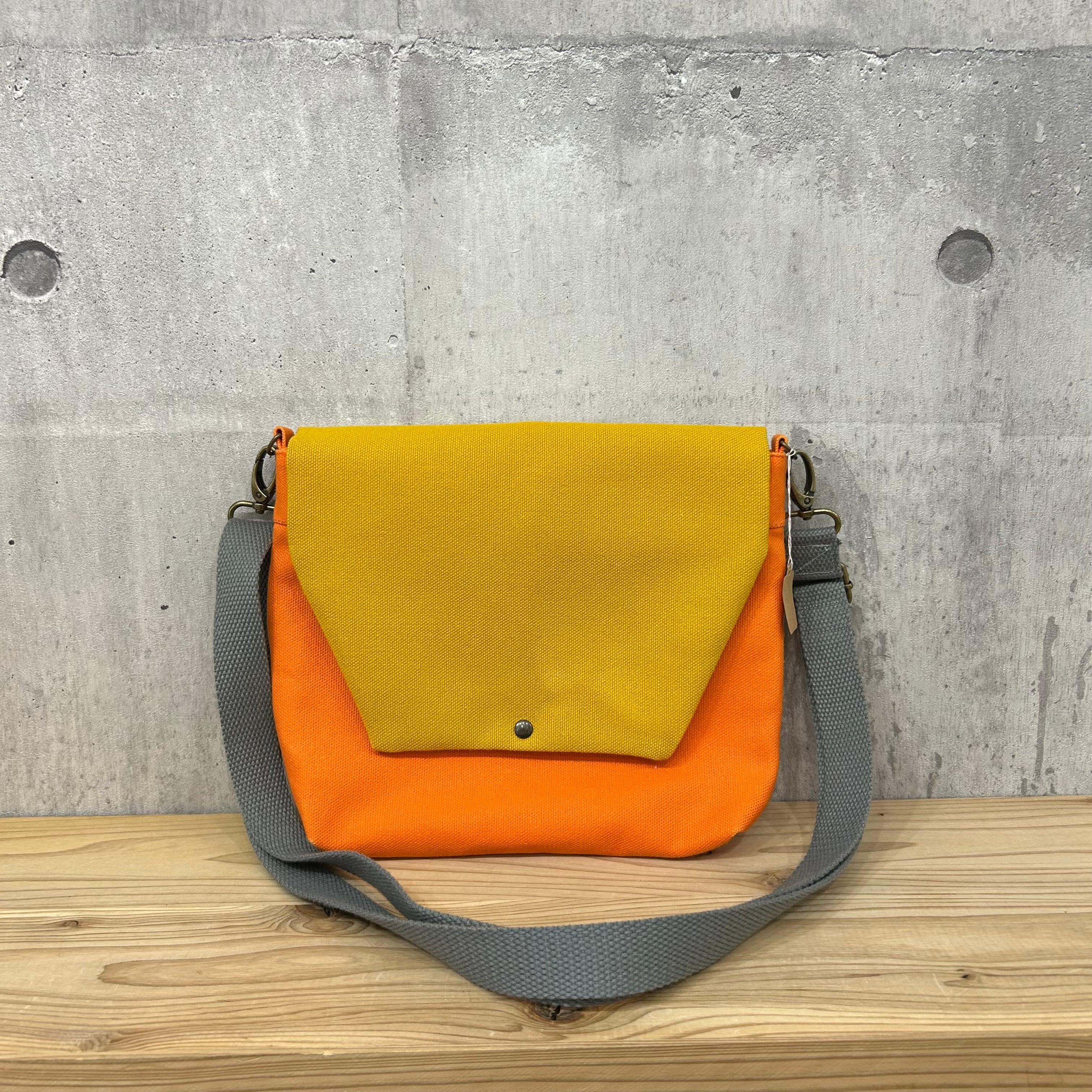 お値引きカラー‼️【選べる紐付】-* Messenger Shoulder *-【オレンジ×マスタード】