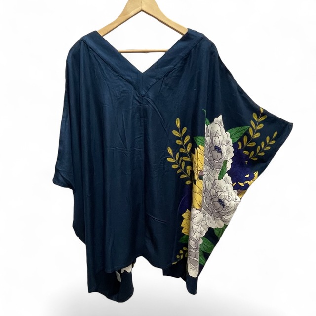 花やぎならいUV羽織　ネイビー