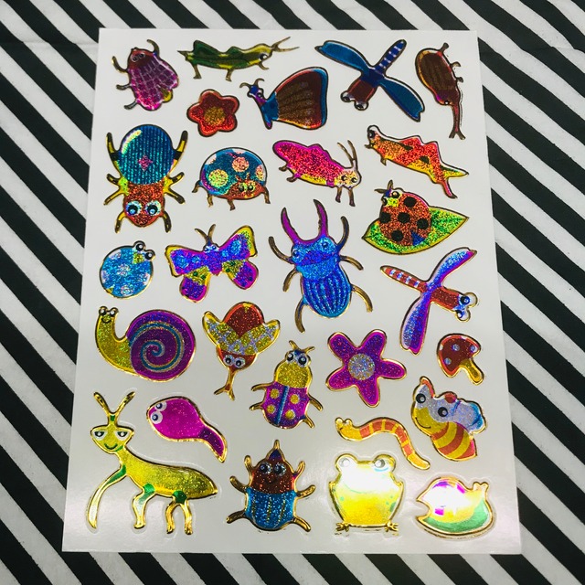 81　POPな昆虫・虫など　レトロキラキラシール　VCS01
