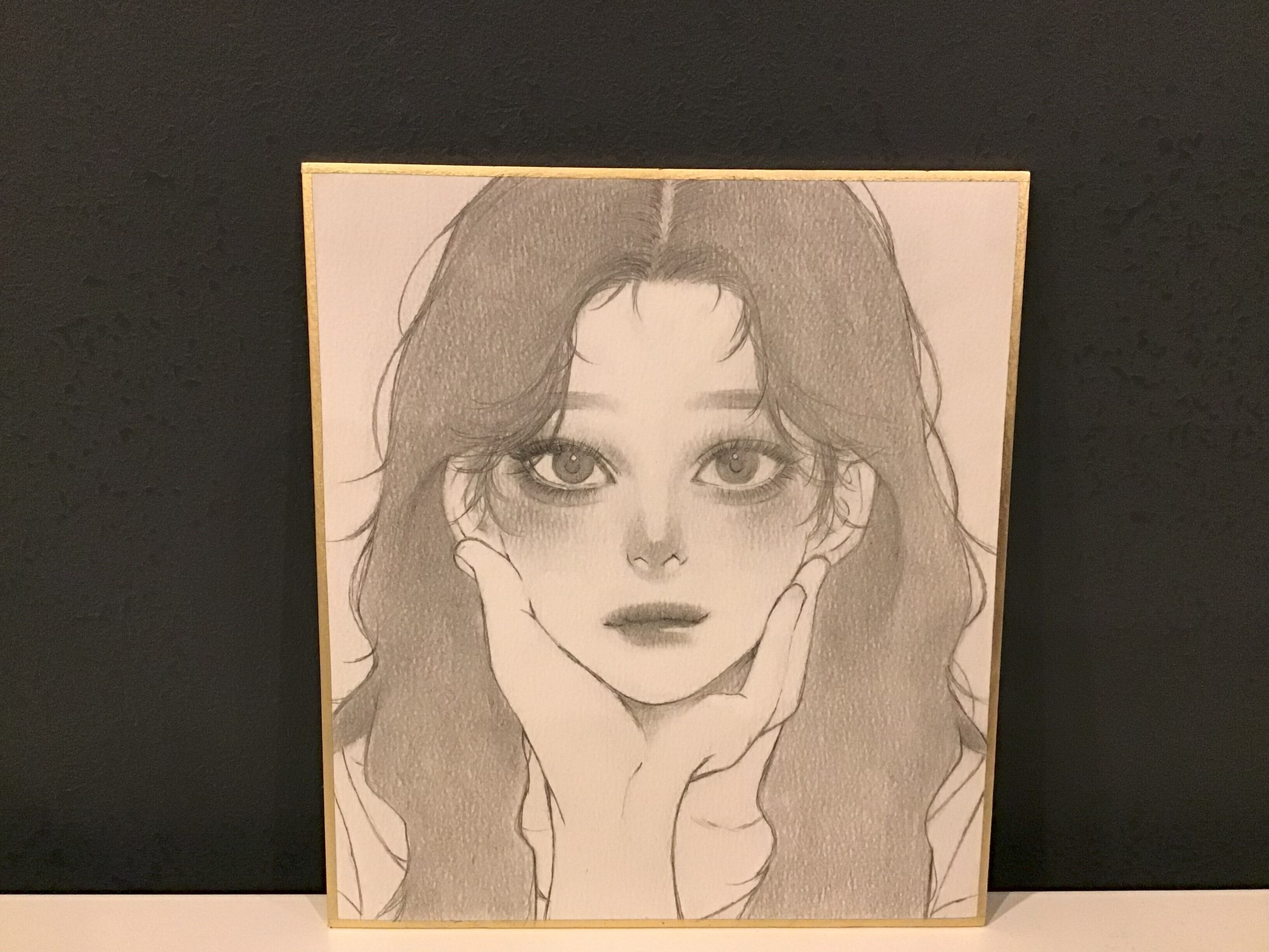 オリジナル手描きアナログ色紙イラスト『You and I Seen through a