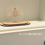 【クリスマス&お正月】季節を飾るミニパネル　小さなアクリルアート 2枚セット　ツリー&鏡餅　スタンド付き