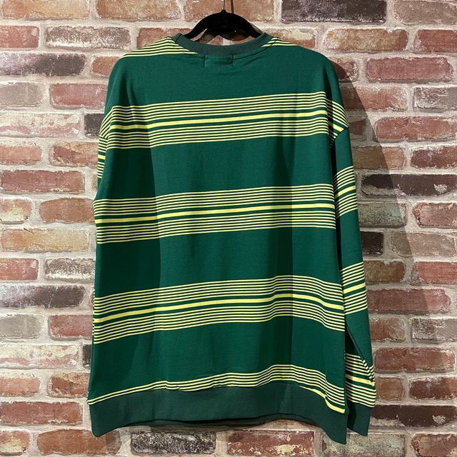 【EAZY MISS】wide striped light sweat/green