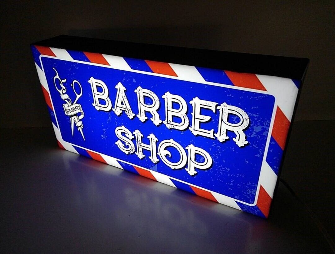 【Mサイズ】バーバー 理容室 ヘアーサロン 帽子 看板 置物 雑貨 ライトBOX Mサイズ】バーバー 理容室 ヘアーサロン 帽子 看板 置物 雑貨 ライト